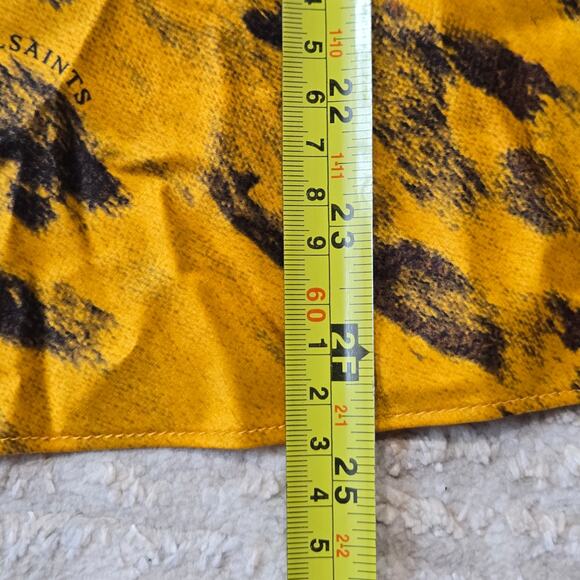 NWT All Saints Marta Tank Top Silk Blend Ronnie Draped Cami Ochre Yellow US10 - Picture 9 of 9